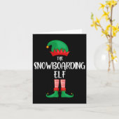 Snowboarding Elf Kerstparty Matking Family G Kaart (Gele Bloem)