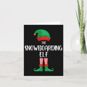 Snowboarding Elf Kerstparty Matking Family G Kaart