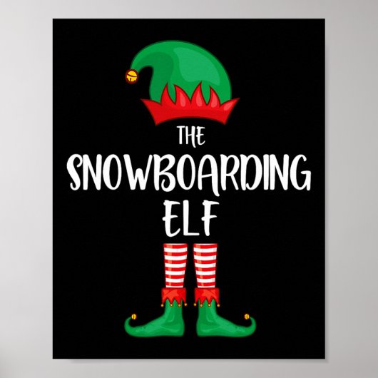 Snowboarding Elf Kerstparty Matking Family G Poster (Voorkant)