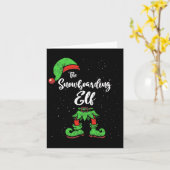 Snowboarding Elf Matching Family Kerstmis Pajama Kaart (Gele Bloem)