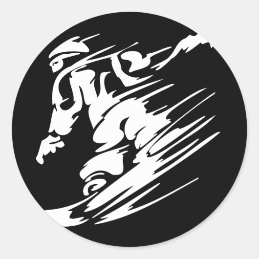 Snowboarding Extreme Sport Ronde Sticker (Voorkant)