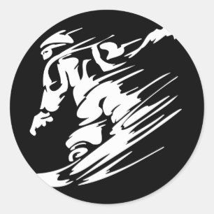 Snowboarding Extreme Sport Ronde Sticker