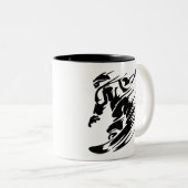 Snowboarding Extreme Sports Tweekleurige Koffiemok (Voorkant rechts)