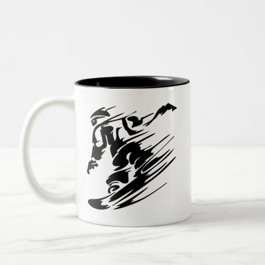 Snowboarding Extreme Sports Tweekleurige Koffiemok (Links)