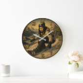 Snowboarding Funny Mona Lisa Snowboarder Gift Grote Klok (Huis)