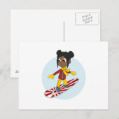 Snowboarding girl cartoon briefkaart (Voorkant / Achterkant)