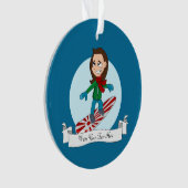 Snowboarding girl cartoon ornament (voorkant)