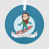 Snowboarding girl cartoon ornament (achterkant)