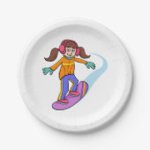 Snowboarding Girl Papieren Bordje (Voorkant)