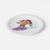 Snowboarding Girl Papieren Bordje (Gekanteld)