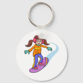 Snowboarding Girl Sleutelhanger (Voorkant)