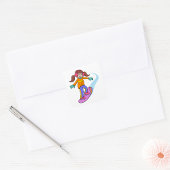 Snowboarding Girl Snow Fun Square Sticker