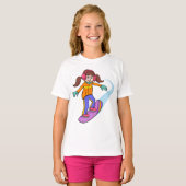 Snowboarding Girl Snow Fun T-Shirt (Voorkant volledig)