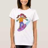 Snowboarding Girl Snow Fun T-Shirt (Voorkant)