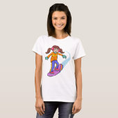 Snowboarding Girl Snow Fun T-Shirt (Voorkant volledig)