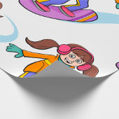 Snowboarding Girl Snow Fun Wrapping Paper Cadeaupapier