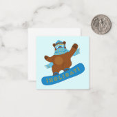 Snowboarding grappig Beer Notitiekaartje (Voorkant / Achterkant in situ)