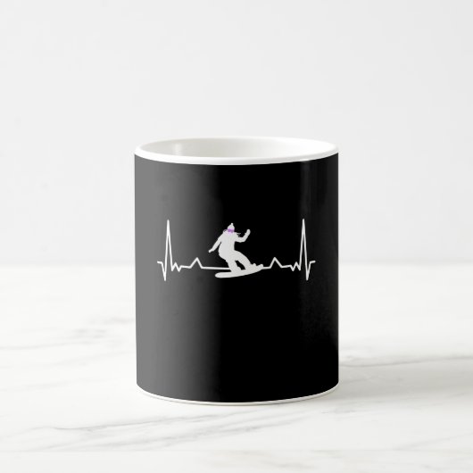 Snowboarding Heartbeat Gift voor mam Koffiemok (Center)