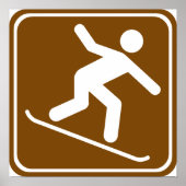 Snowboarding Highway Sign Poster (Voorkant)