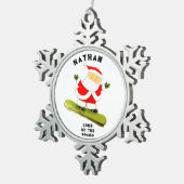 Snowboarding Holiday Tin Sneeuwvlok Ornament (Rechts)