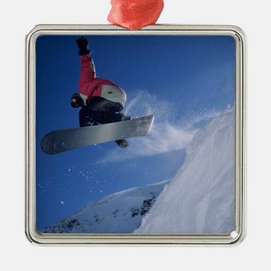 Snowboarding in Snowbird Resort, Utah (MR) Metalen Ornament (Voorkant)