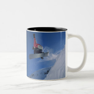 Snowboarding in Snowbird Resort, Utah (MR) Tweekleurige Koffiemok