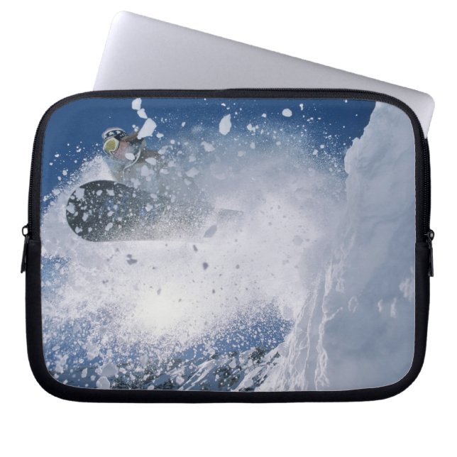 Snowboarding in Snowbird Resort, Wasatch Laptop Sleeve (Voorkant)