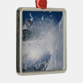 Snowboarding in Snowbird Resort, Wasatch Metalen Ornament (Rechts)