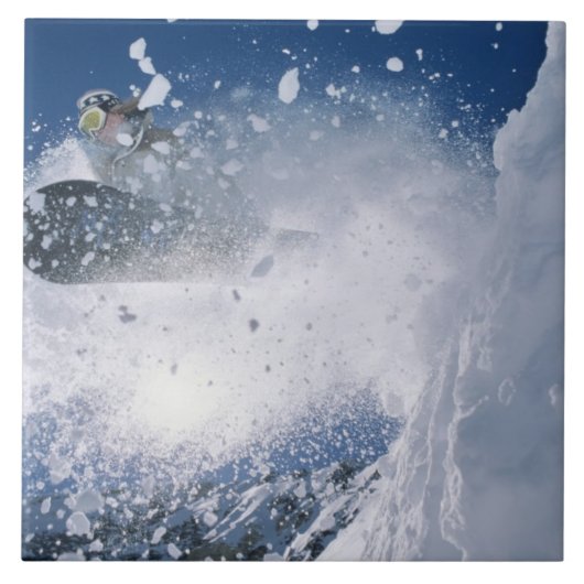 Snowboarding in Snowbird Resort, Wasatch Tegeltje (Voorkant)