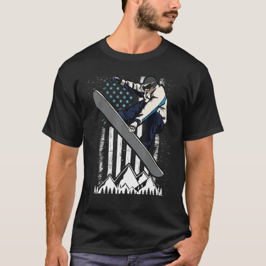 Snowboarding Indy Grab Trick op Snow  Ameri T-shirt (Voorkant)