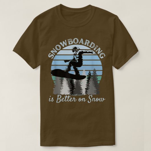 Snowboarding is beter op Sneeuwkool  Blue S T-shirt (Design voorkant)