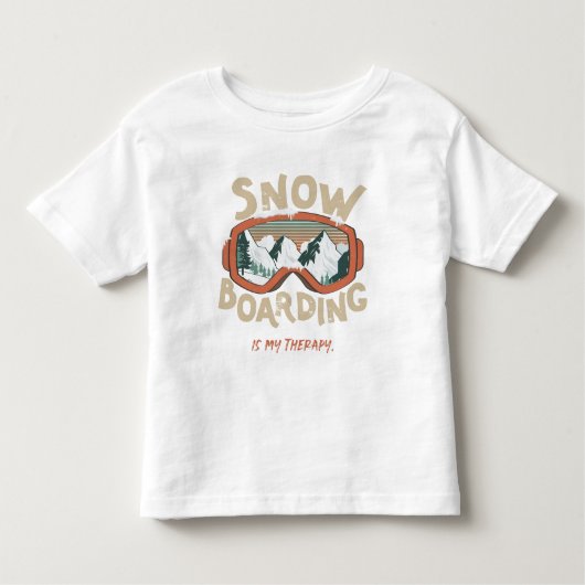 Snowboarding is mijn THEMA Funny Mountain Winter Kinder Shirts (Voorkant)