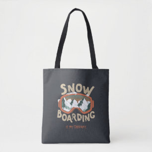 Snowboarding is mijn THEMA Funny Mountain Winter Tote Bag