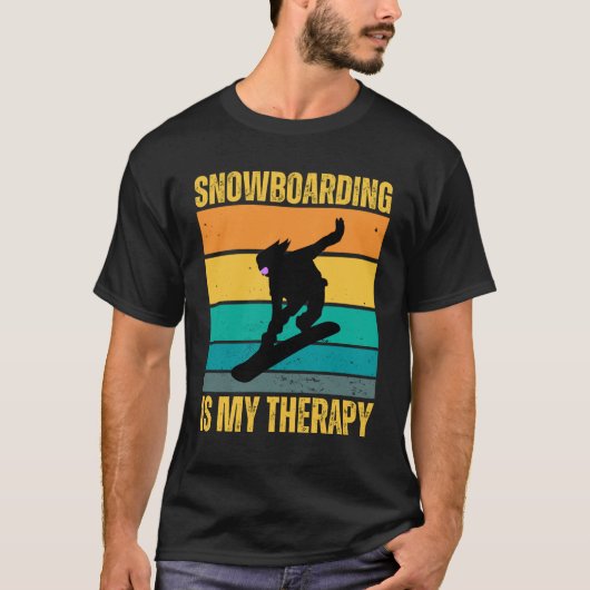 Snowboarding is mijn therapie t-shirt (Voorkant)