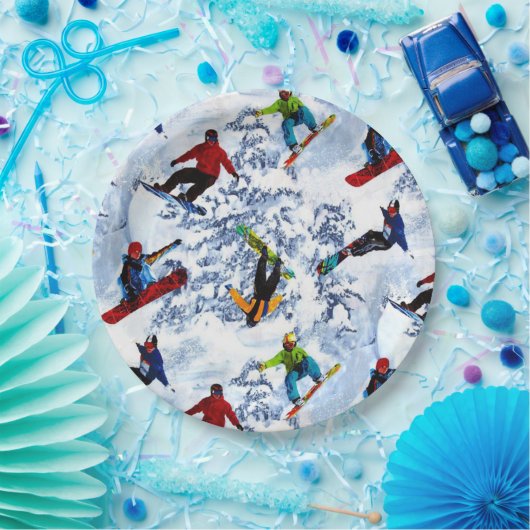 Snowboarding is niet alles papieren bordje (Feest)