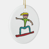 Snowboarding Keramisch Ornament (Rechts)