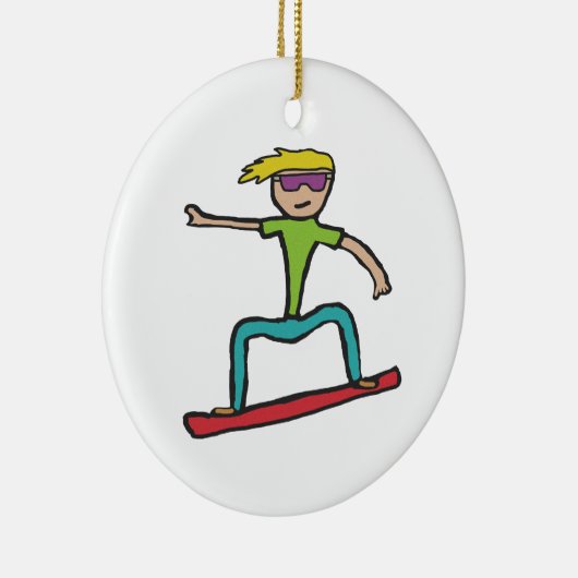 Snowboarding Keramisch Ornament (Rechts)