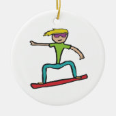 Snowboarding Keramisch Ornament (Voorkant)