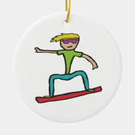 Snowboarding Keramisch Ornament