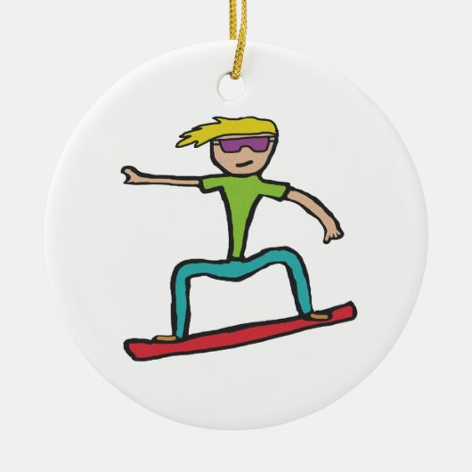 Snowboarding Keramisch Ornament (Voorkant)