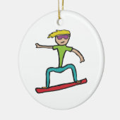 Snowboarding Keramisch Ornament (Links)