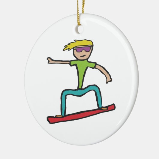 Snowboarding Keramisch Ornament (Links)