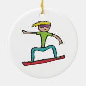 Snowboarding Keramisch Ornament (Achterkant)