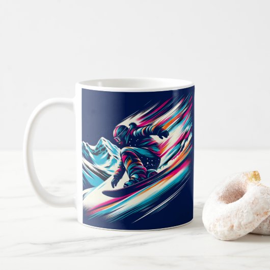 Snowboarding Koffiemok (Met donut)
