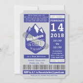 SNOWBOARDING LIFT TICKET Bar Mitzvah Uitnodiging (Voorkant)