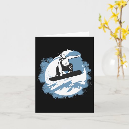 Snowboarding Mountain Wintersports Ski Kaart (Gele Bloem)