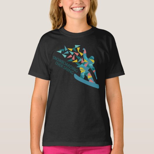 Snowboarding over Skiing T-shirt (Voorkant)