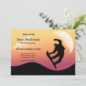 Snowboarding Party Kaart (Staand voorkant)