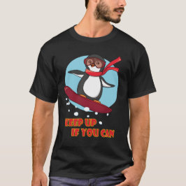 Snowboarding Penguin blijft omhoog als u T-shirt