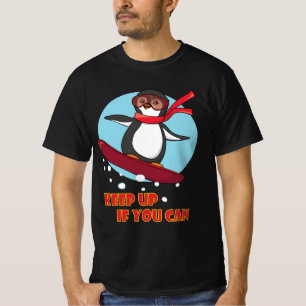 Snowboarding Penguin blijft omhoog als u T-shirt